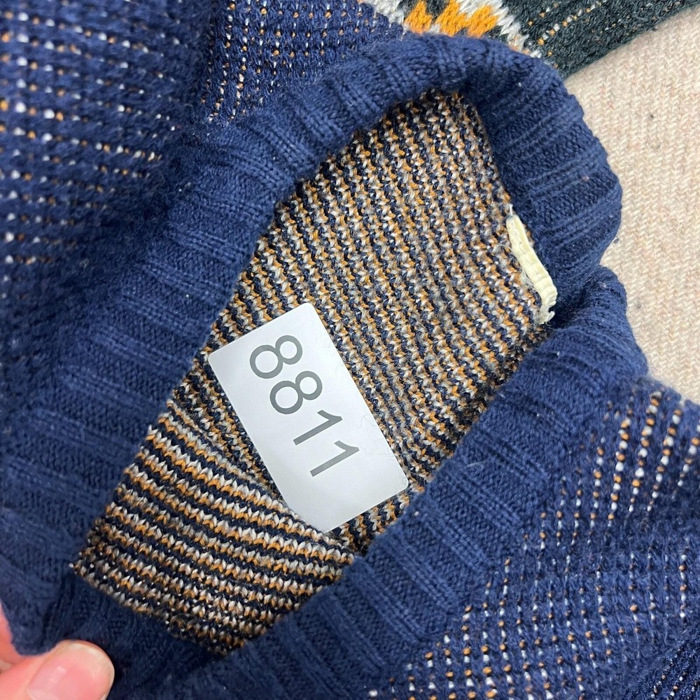 Vintage Bird Sweater Mens XL Blue 1980s Striped Geometric Outdoors USA Classic‎ - Picture 10 of 10